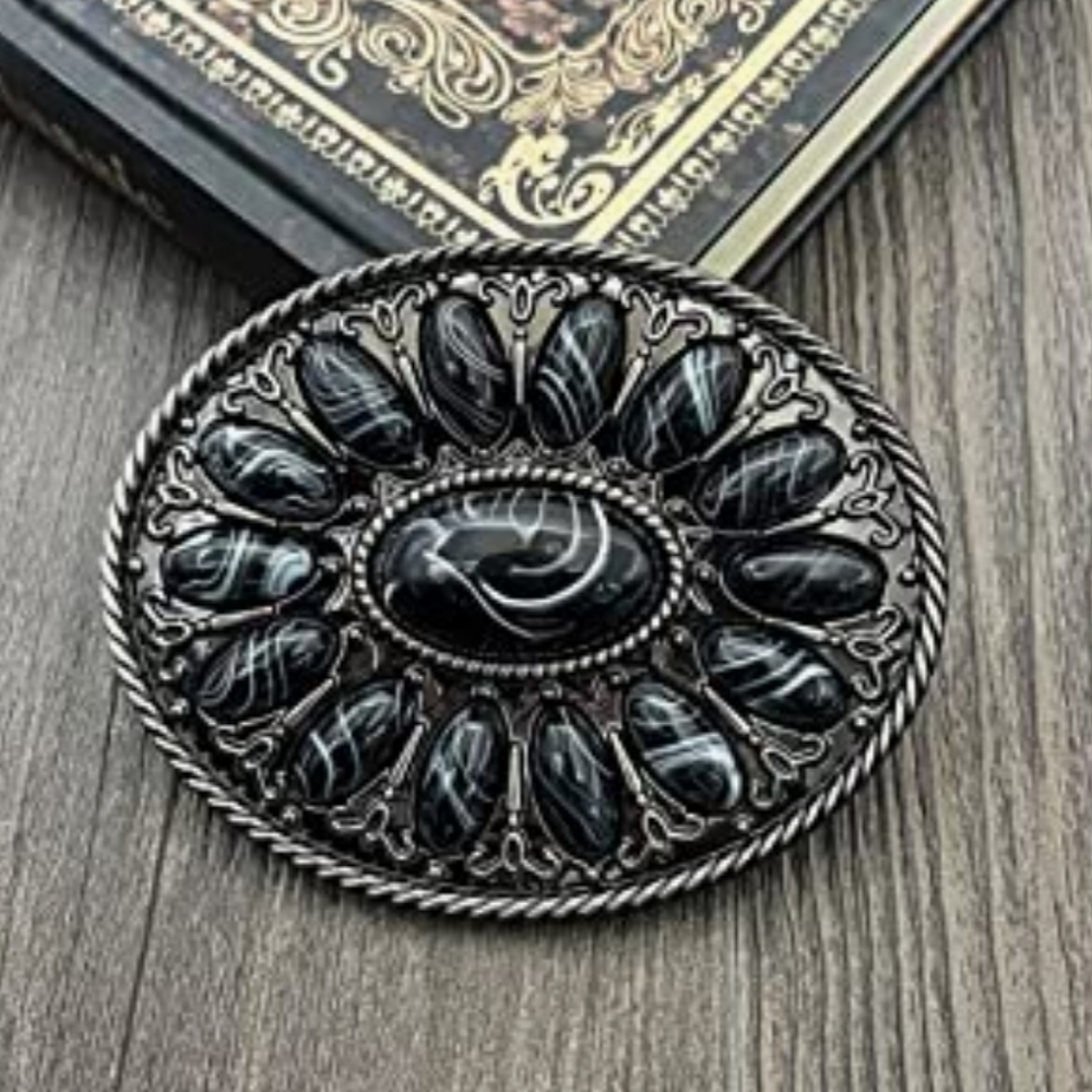 Western black belt buckle